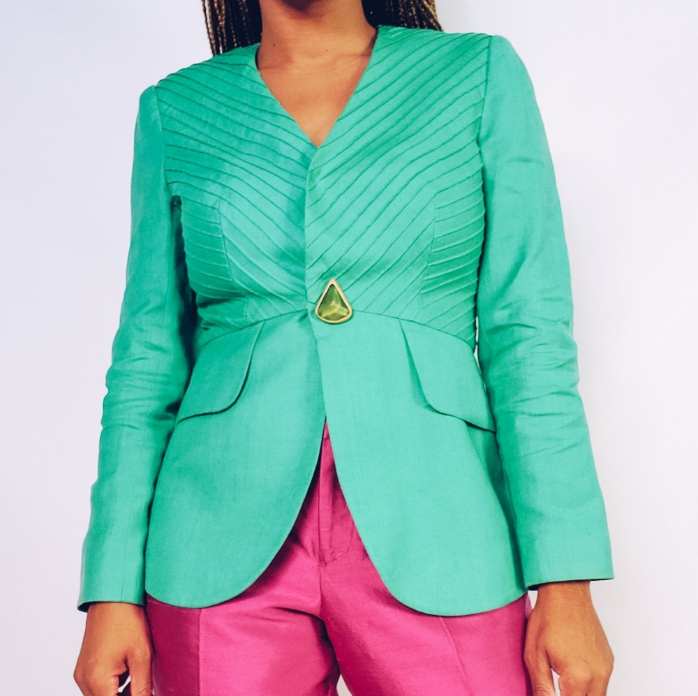 Vintage Seafoam Green Blazer - Picture 4 of 6